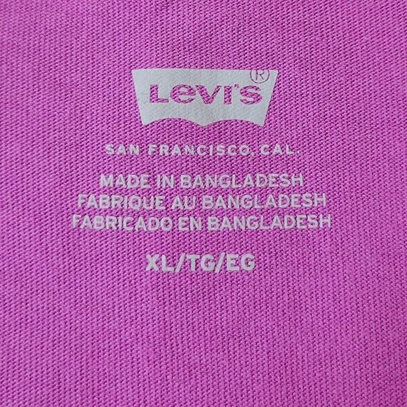 Levi's Purple Crewneck 100% Cotton Graphic Logo T-shirt Size XL - Picture 4 of 5